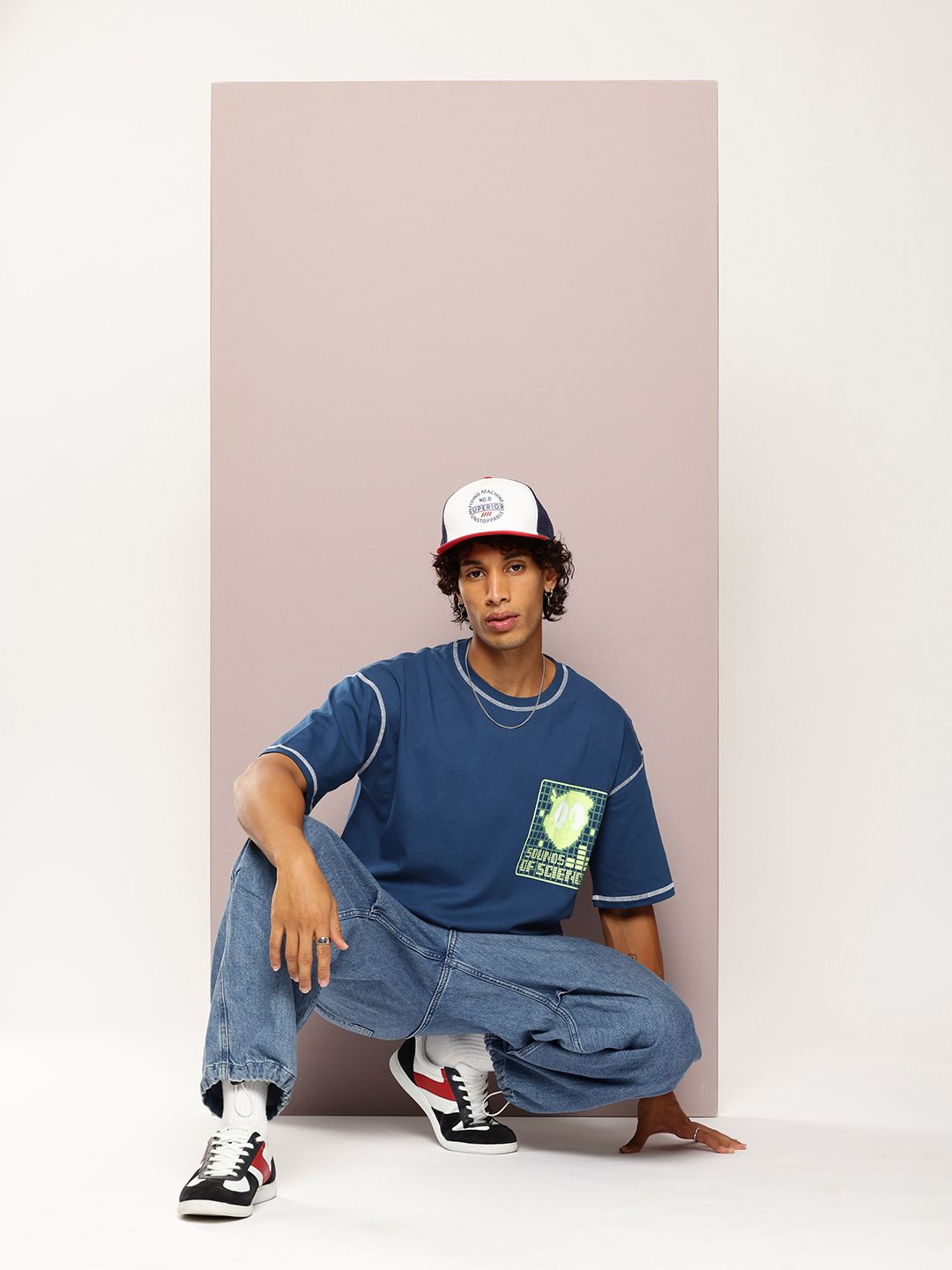 Kook N Keech Men Typography Printed Drop-Shoulder Sleeves Oversized Pure Cotton T-shirt