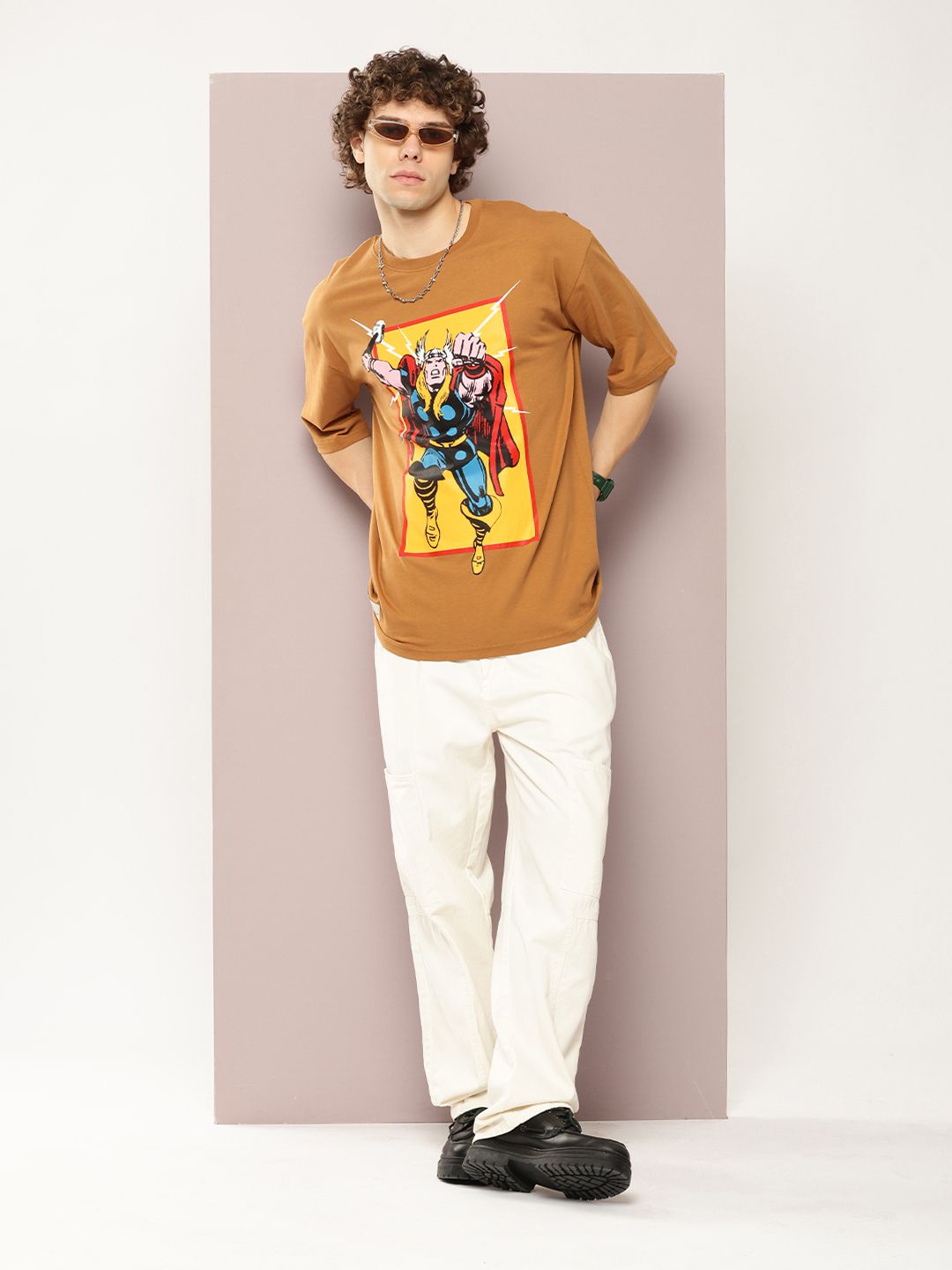 Kook N Keech Men Typography Printed Drop-Shoulder Sleeves Oversized Pure Cotton T-shirt