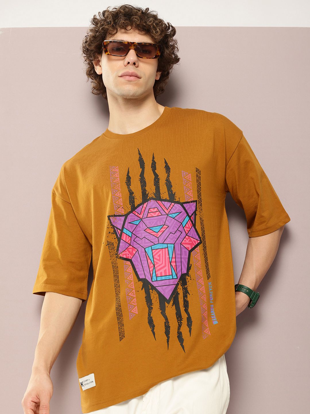 Kook N Keech Men Typography Printed Drop-Shoulder Sleeves Oversized Pure Cotton T-shirt