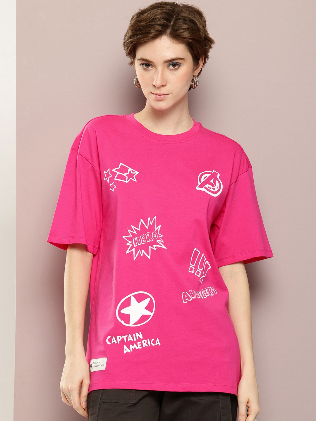 Kook N Keech Men Typography Printed Drop-Shoulder Sleeves Oversized Pure Cotton T-shirt