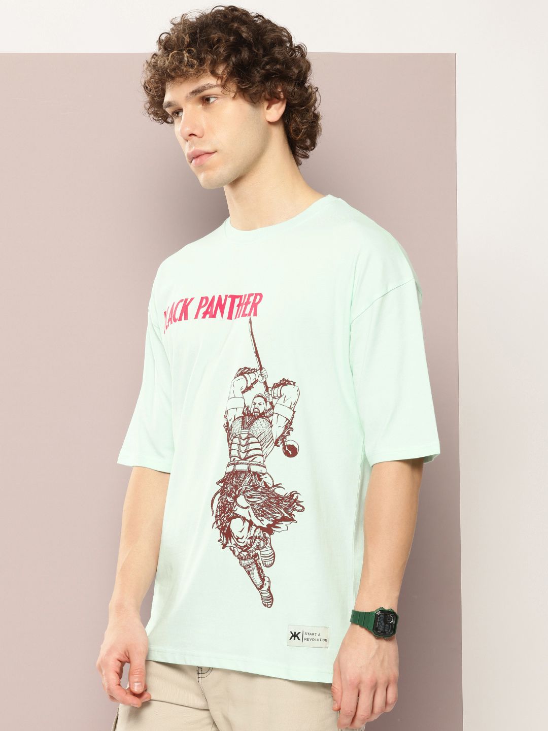 Kook N Keech Men Typography Printed Drop-Shoulder Sleeves Oversized Pure Cotton T-shirt