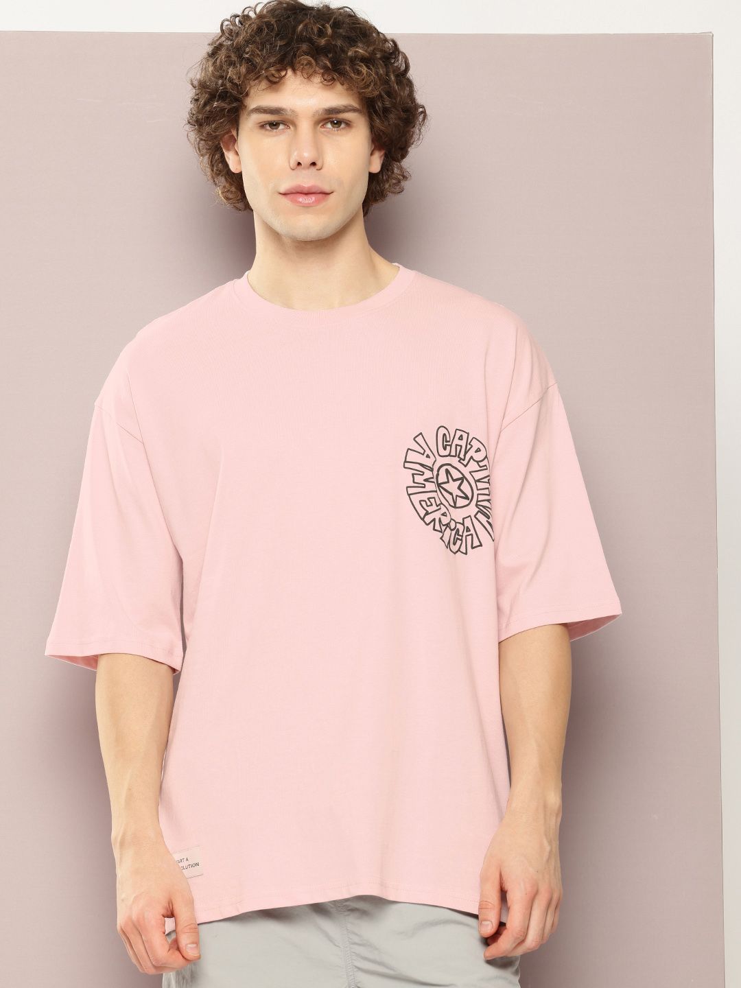 Kook N Keech Men Typography Printed Drop-Shoulder Sleeves Oversized Pure Cotton T-shirt