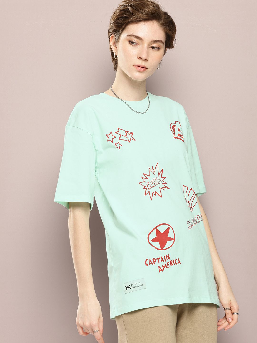 Kook N Keech Men Typography Printed Drop-Shoulder Sleeves Oversized Pure Cotton T-shirt