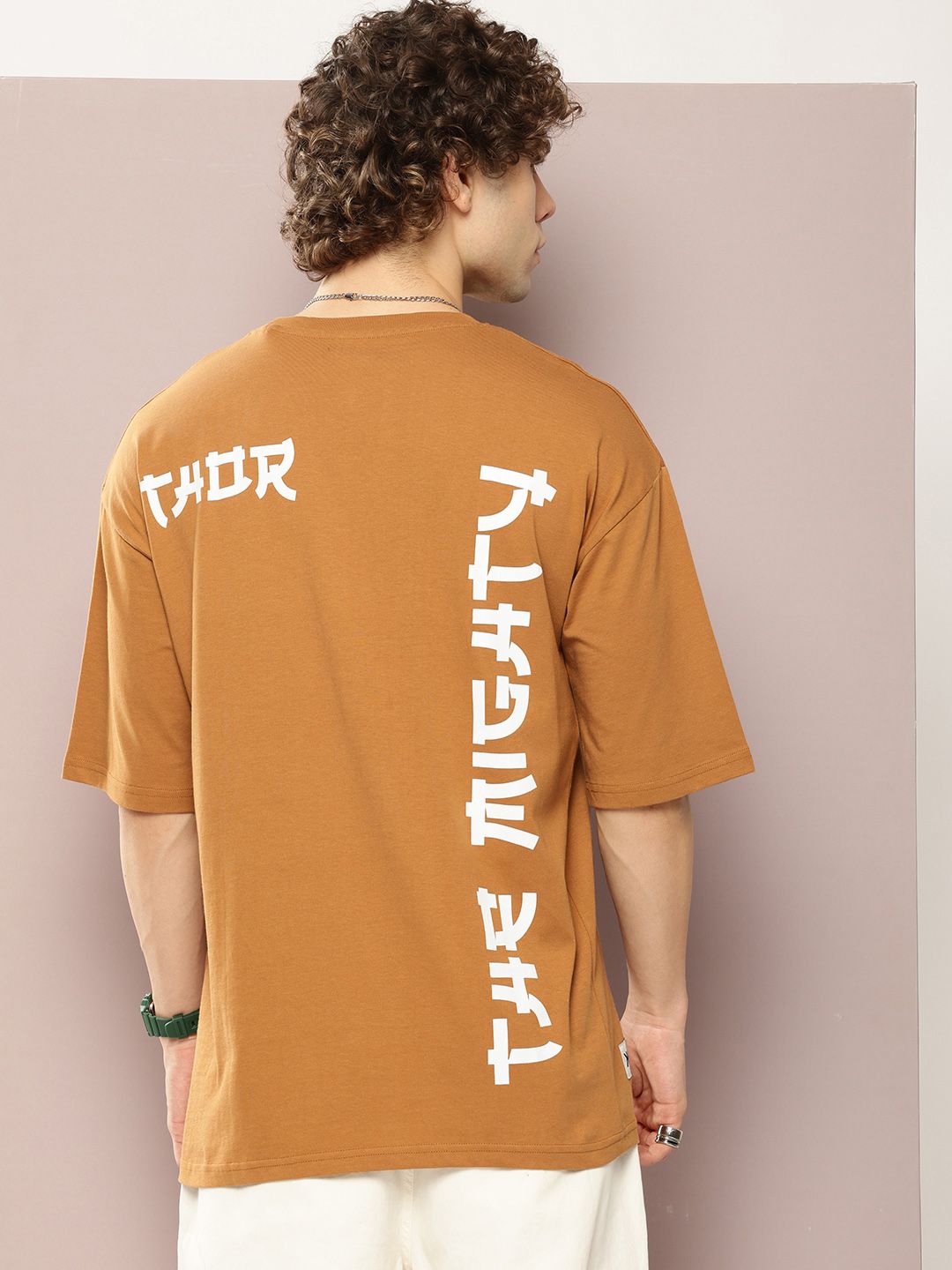 Kook N Keech Men Typography Printed Drop-Shoulder Sleeves Oversized Pure Cotton T-shirt