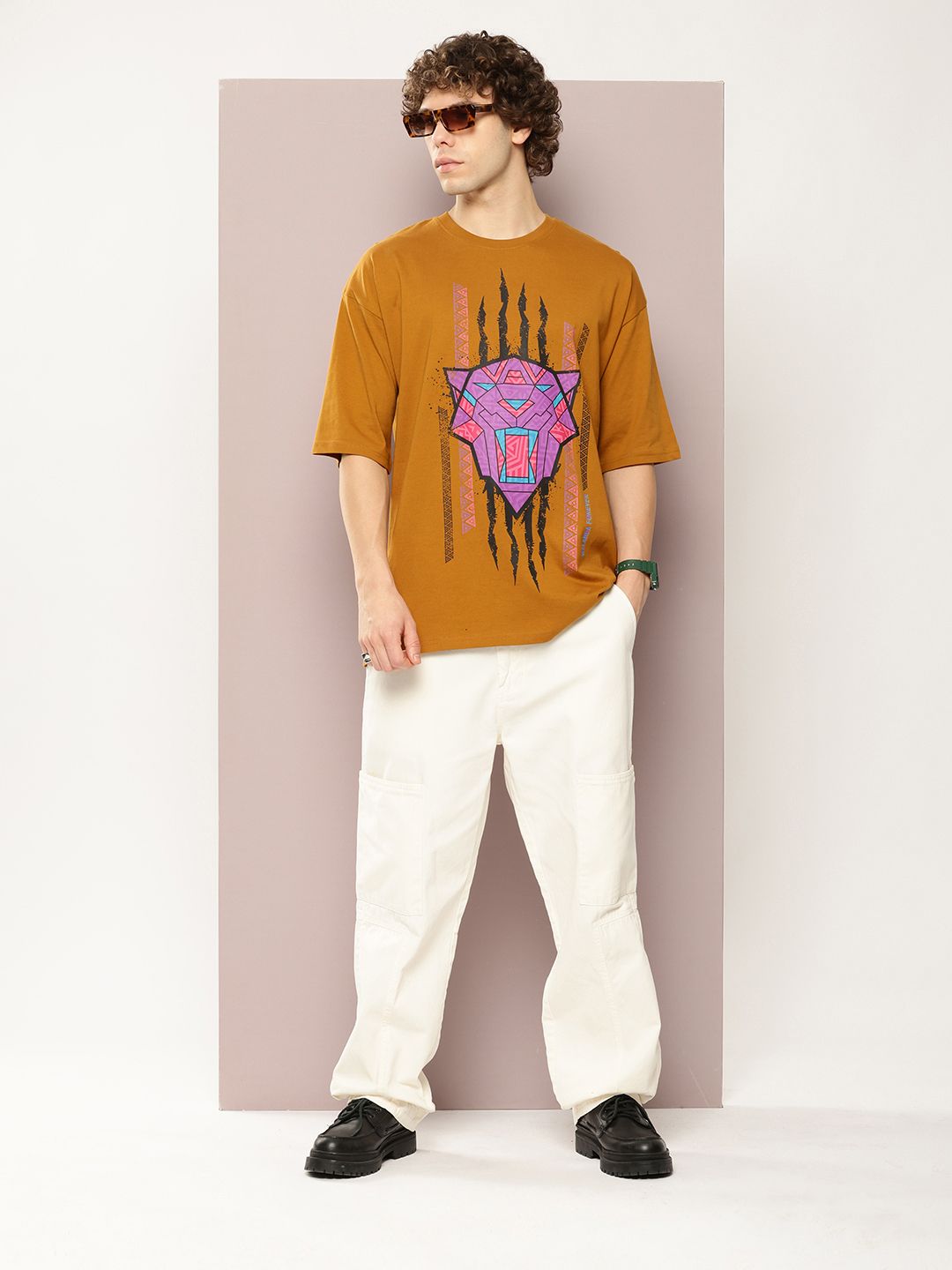 Kook N Keech Men Typography Printed Drop-Shoulder Sleeves Oversized Pure Cotton T-shirt