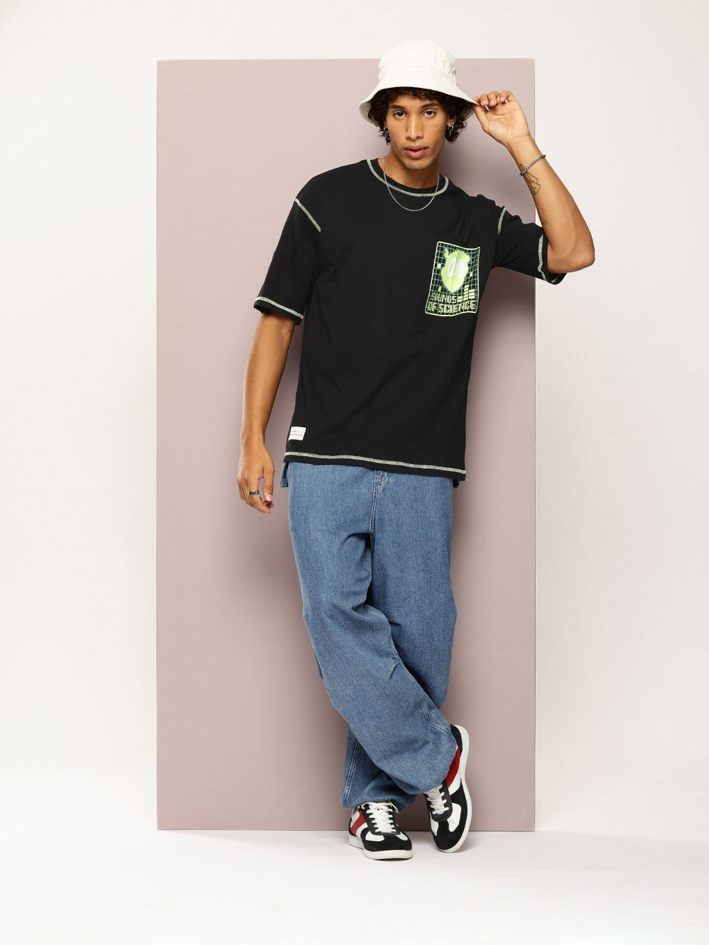 Kook N Keech Men Typography Printed Drop-Shoulder Sleeves Oversized Pure Cotton T-shirt