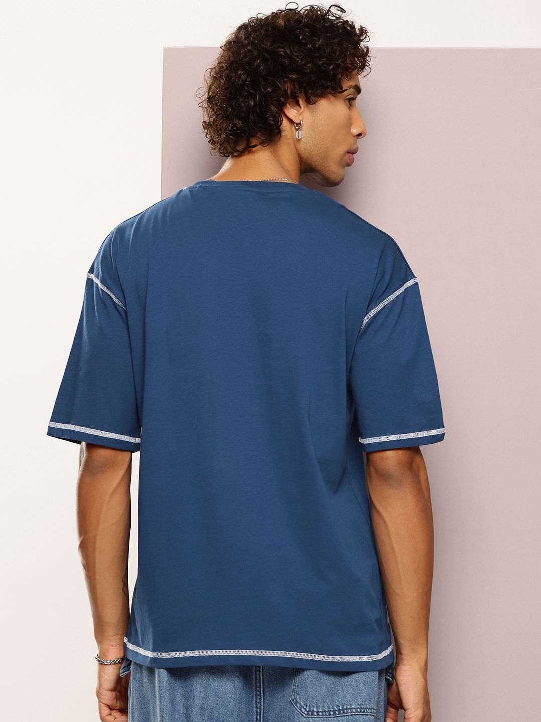 Kook N Keech Men Typography Printed Drop-Shoulder Sleeves Oversized Pure Cotton T-shirt