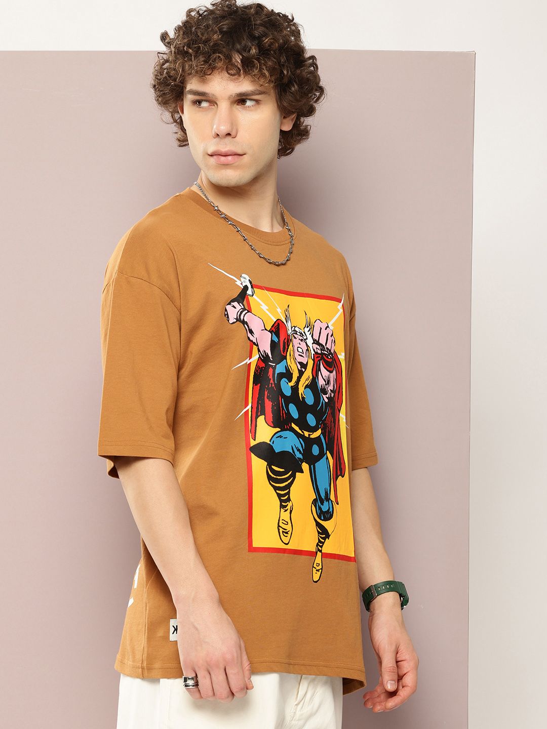 Kook N Keech Men Typography Printed Drop-Shoulder Sleeves Oversized Pure Cotton T-shirt